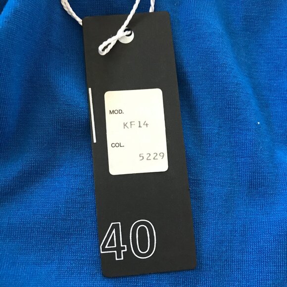 Umberto Ginocchietti 100% Wool Top Women Size 40 Blue Button Up Long Sleeve - Picture 6 of 13